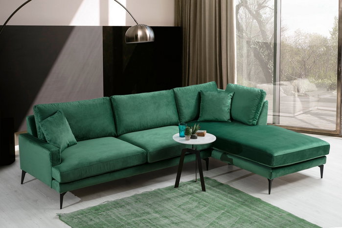 Atelier Del Sofa Papira Corner (L3+CHL) Sofá Esquinero Verde 283x180x90cm
